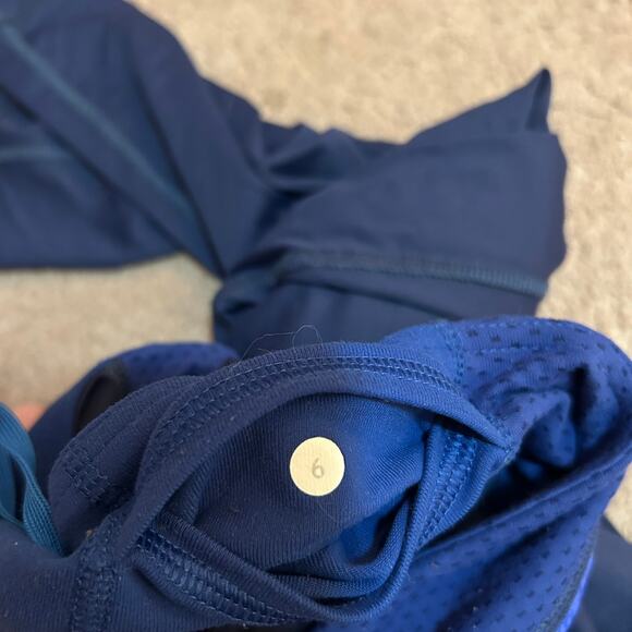 Vtg Lululemon Groove Flare Pants Sz 6 Mid Rise Retired Navy Manifesto Yoga Rare - Picture 3 of 8